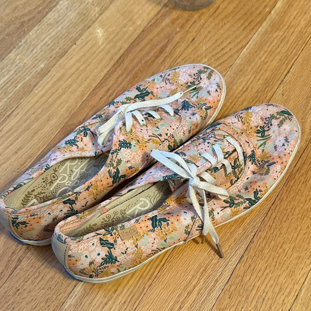 Keds Pink Floral Canvas Sneakers